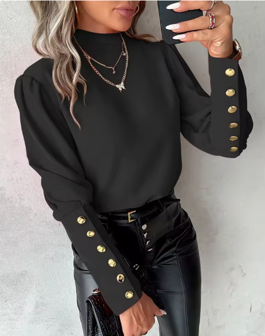 Blusa Noir Dourada